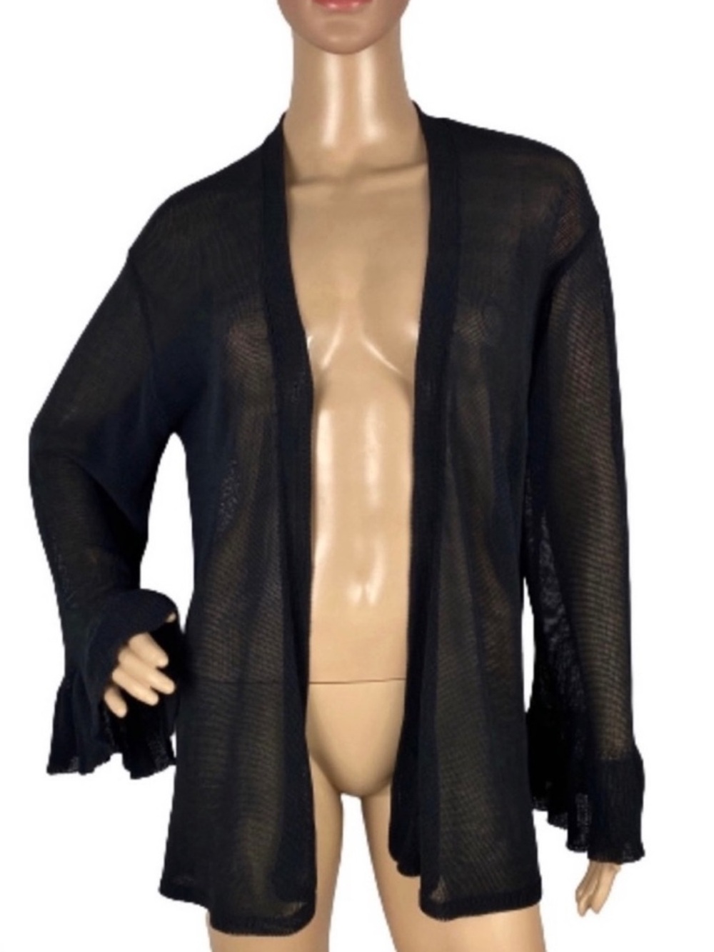 MILLY BLACK OPEN FRONT CARDIGAN